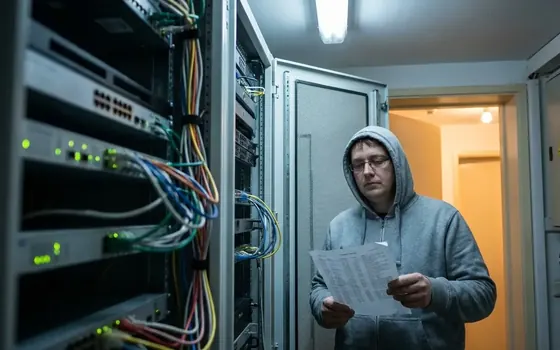 Одитор в сървърна зала